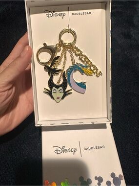 BaubleBar x Disney Maleficent Enamel Charm Keychain - Green, Black & Gold